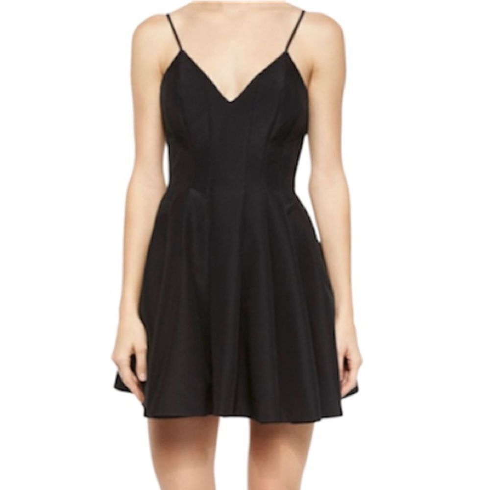 Keepsake Star Crossed Black Mini Spaghetti Strap Fit and Flare Dress Size Small